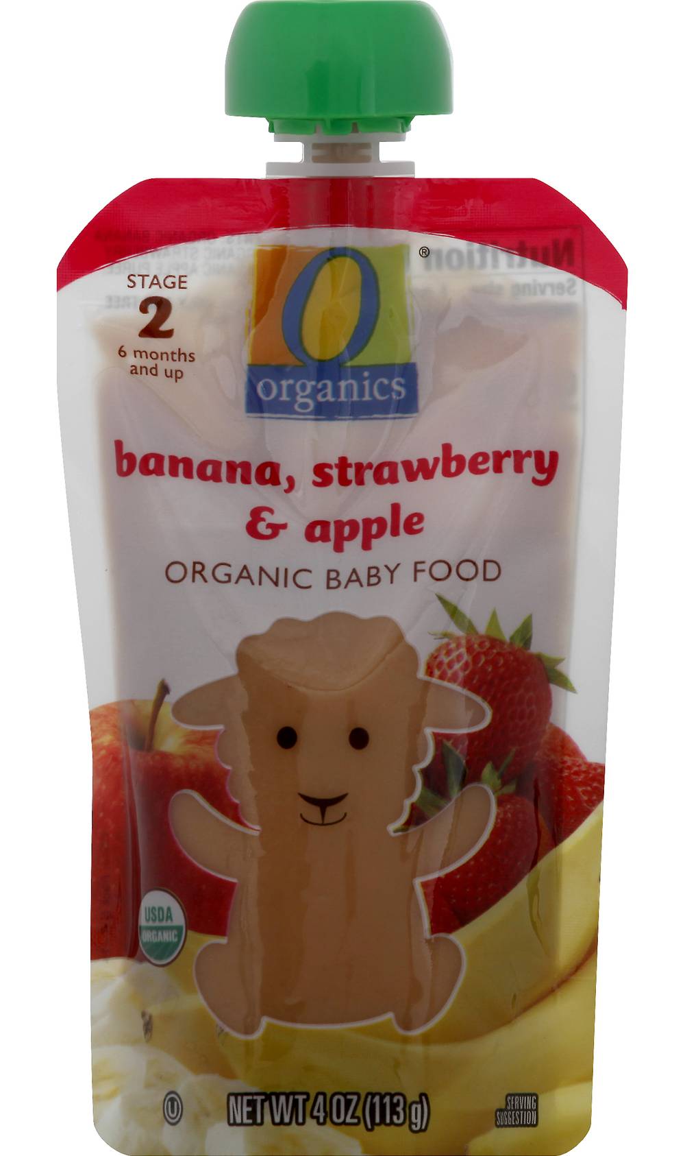 O Organics Organic Banana Strawberry & Apple Baby Food Stage 2 (4 oz)