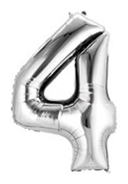 36'' Silver Number 4 Balloon