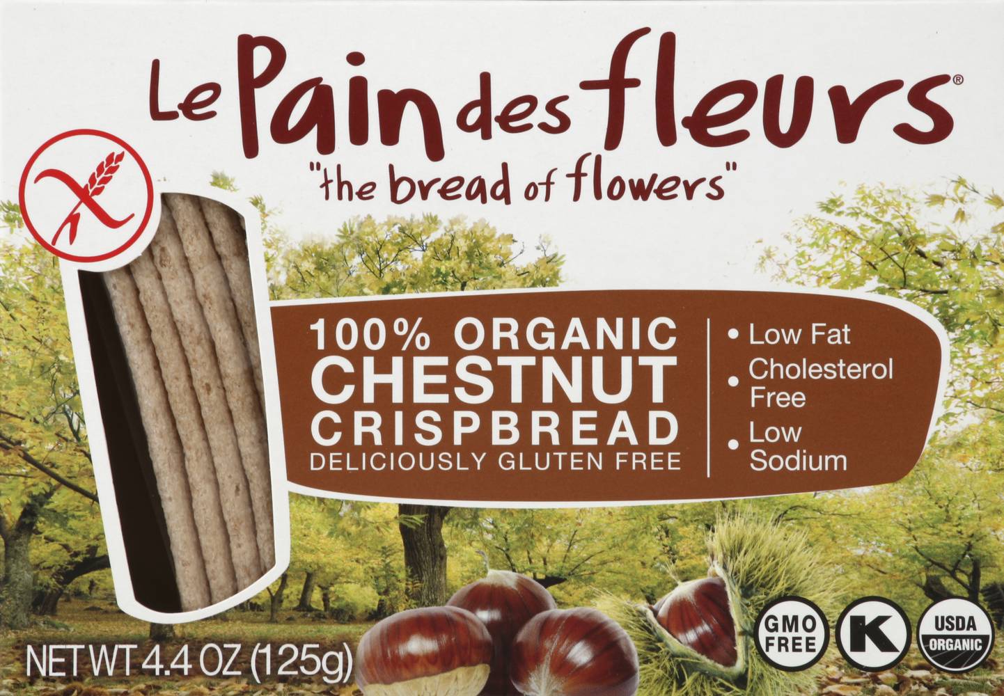 Le Pain des Fleurs Gluten Free Organic Chestnut Crispbread (4.4 oz)