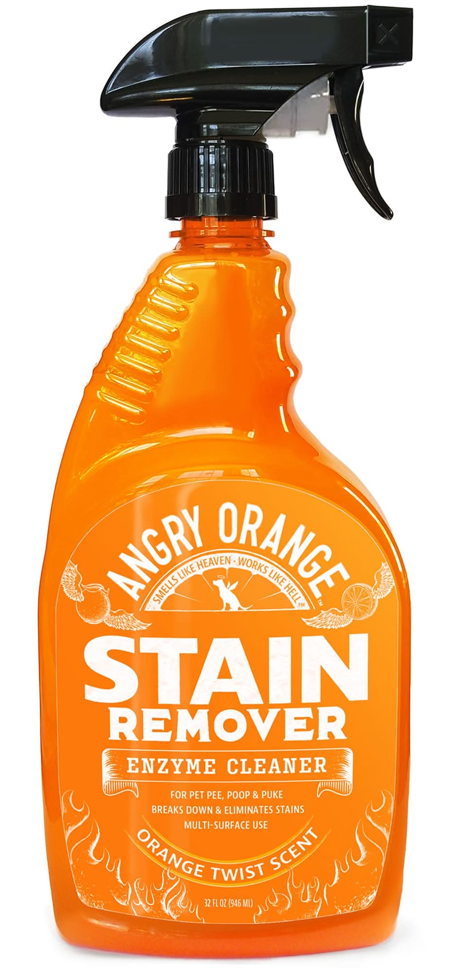 Angry Orange Bio-Enzymatic Pet Stain & Odor Eliminator Spray For Dogs & Cats (Size: 32 Fl Oz)