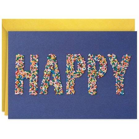 Hallmark Birthday Card (Happy Birthday With Sprinkles on Top) E67 - 1.0 ea