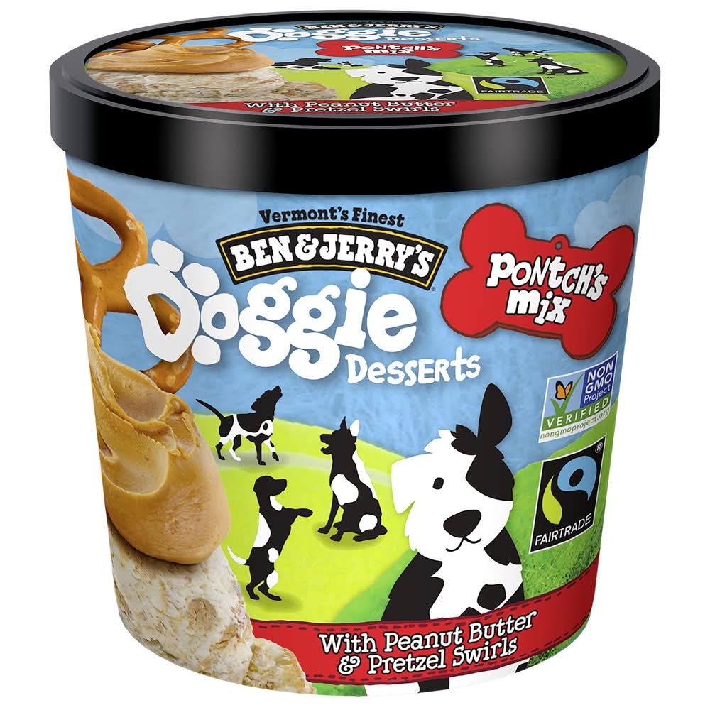 Ben & Jerry's Doggie Desserts With Peanut Butter & Pretzel Swirls Dog Treat (4 oz)