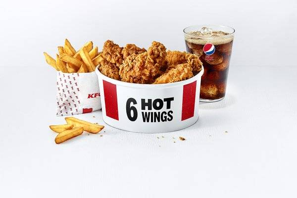 Hot Wings Meal: 6 pc