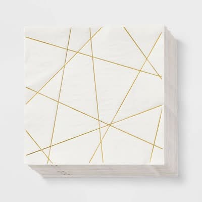 Spritz Lunch Napkins, Metallic Gold (30 ct)
