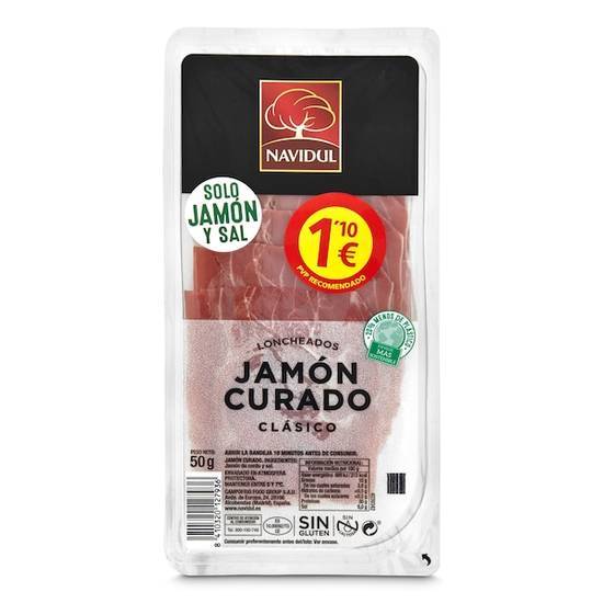 Jamón curado Navidul sobre 50 g