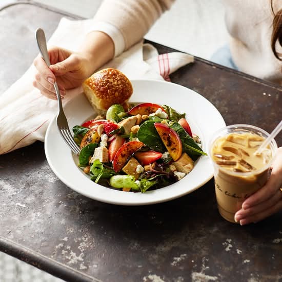 Strawberry, Roasted Peach & Chicken Salad