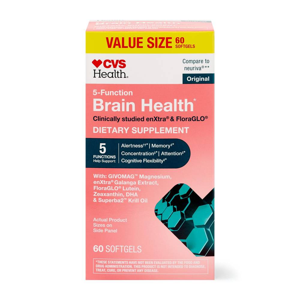 Cvs Health Cognitive 5-Function Brain Softgels, 60 Ct