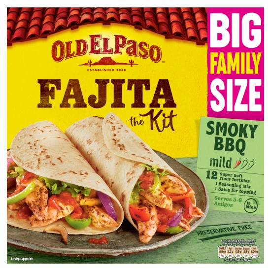 Old El Paso Smoky Bbq Fajita Kit Family pack (750g)