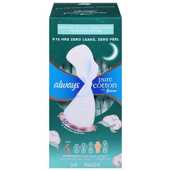 Always Pure Cotton Pads Long (20 ct)