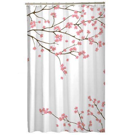 Rideau de douche en tissu cerisier en fleurs de mainstays (70 po x 72 polavable la machine) - mainstays cherry blossom fabric shower curtain (70" x 72"machine washable)