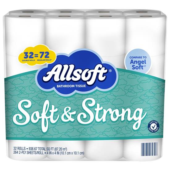 Allsoft Soft & Strong 2-ply Bathroom Tissue Rolls