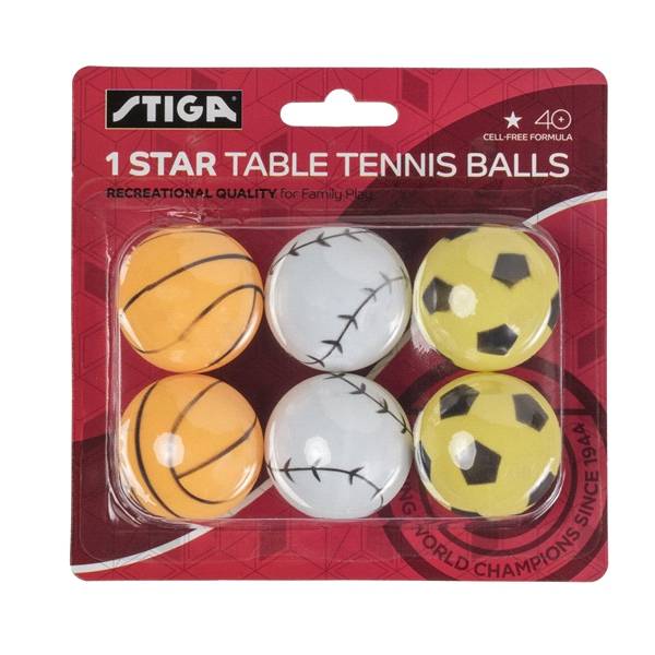 Stiga 1-star Sport Table Tennis Balls (6 pack)