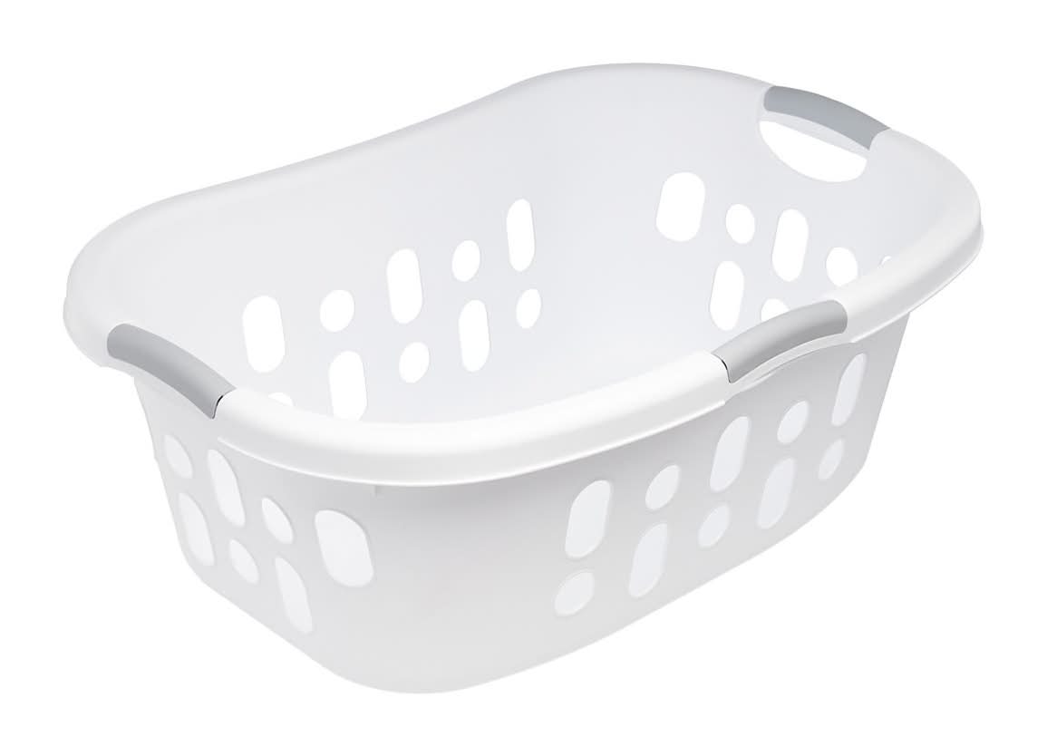 True Living Hip Hold Laundry Basket White