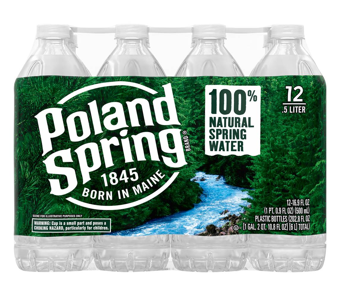 Poland Spring 100% Natural Spring Water (12 x 16.9 fl oz)