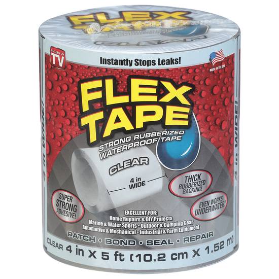 Flex Tape Clear, Strong Rubberized, Waterproof Tape
