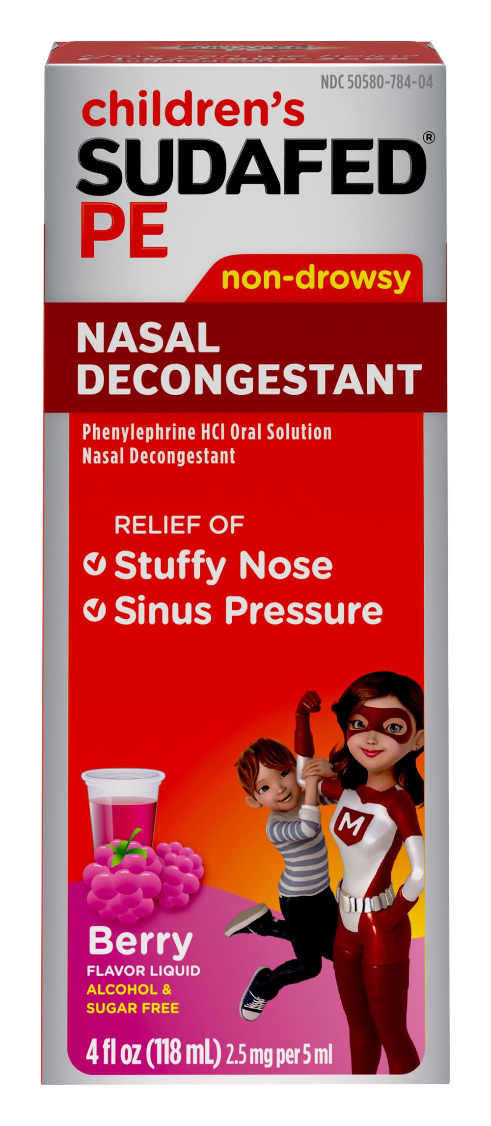 Sudafed PE Children's Non-Drowsy Berry Liquid Nasal Decongestant (4 fl oz)