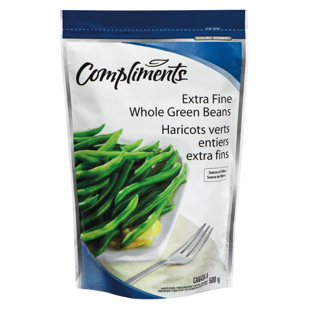 Compliments légumes surgelés de haricots verts extra fins (500 g) - green extra fine whole beans (500 g)
