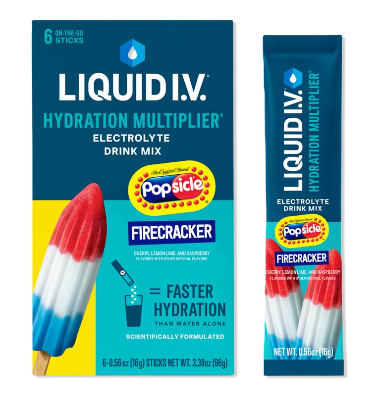 Liquid I.V. Hydration Multiplier Electrolyte Drink Mix Popsicle Firecracker 6 ct