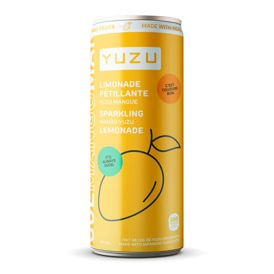 LIMONADE PÉTILLANTE YUZU ET MANGUE 355 ML / YUZU & MANGO SPARKLING LEMONADE 355 ML