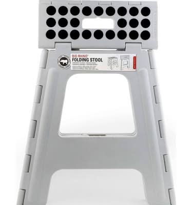 Kikkerland Tall Folding Step Stool, 15.5 in, Gray