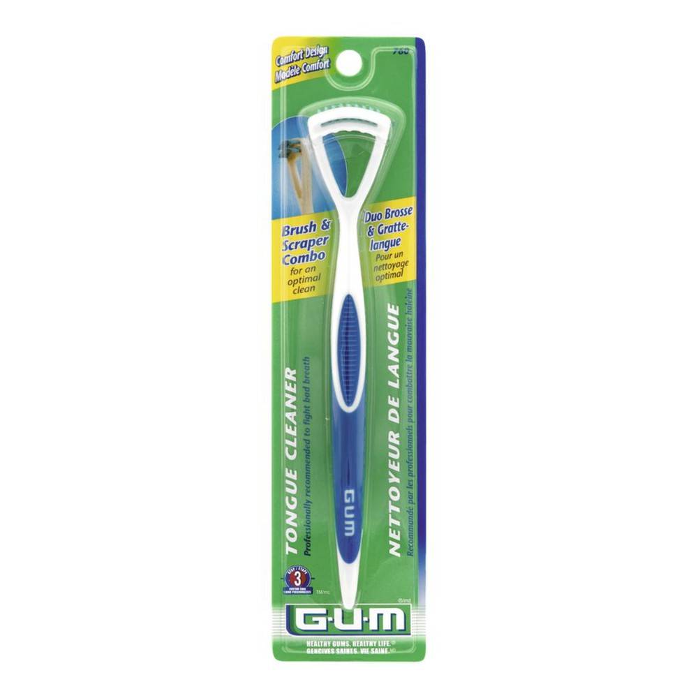 GUM nettoyeur à double action pour la langue (1 un) - dual action tongue cleaner (1 ea)