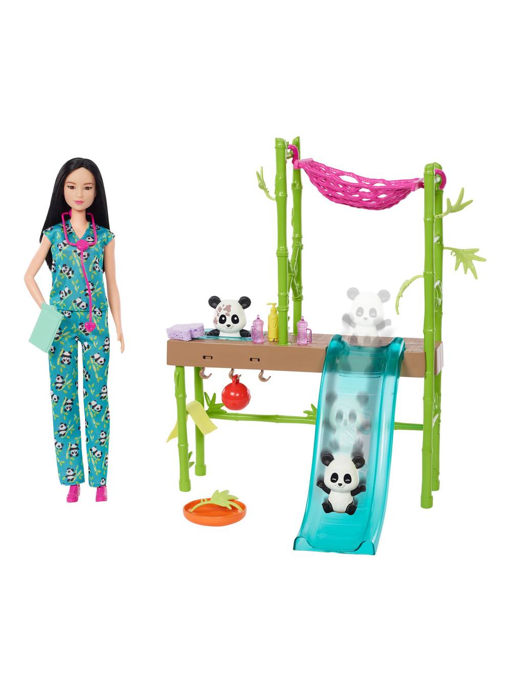 Barbie muñeca cuidadora de pandas (1 set)