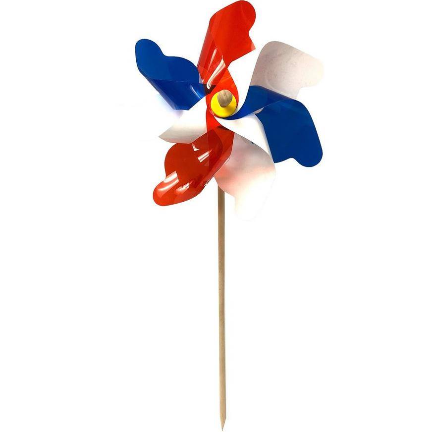 Patriotic Red, White Blue Pinwheel Yard Stake