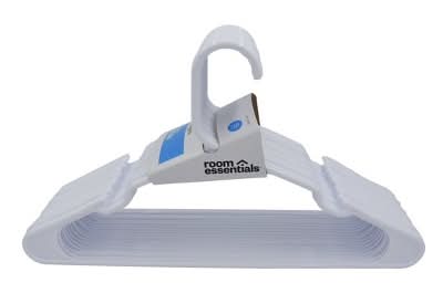 Room Essentials Standard Plastic Hangers, White (18 ct)
