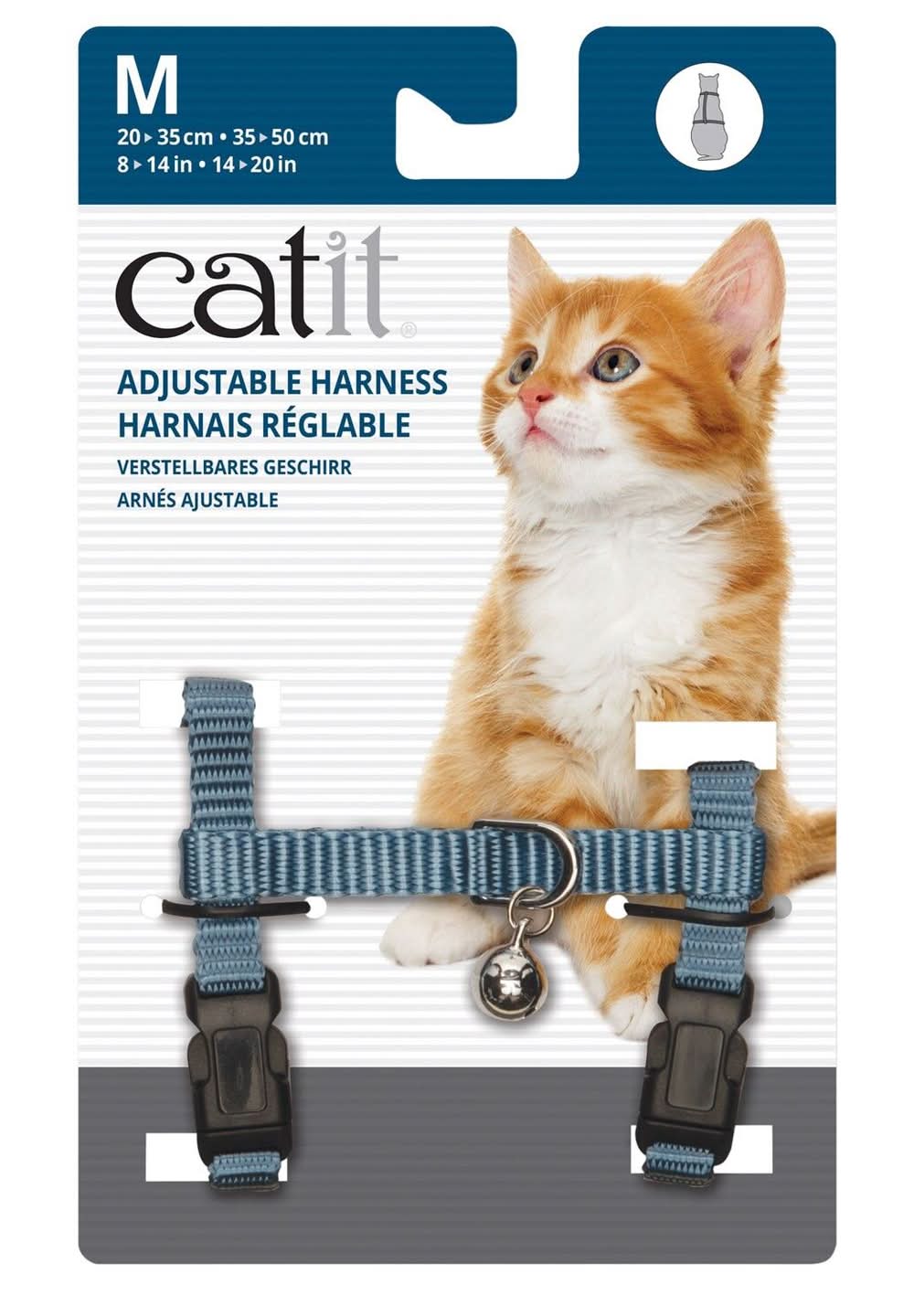 Catit Nylon Adjustable Blue Cat Harness, Medium