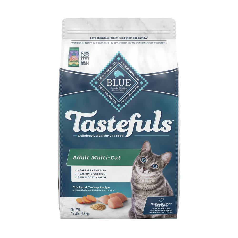 Blue Buffalo® Tastefuls™  Adult Dry Cat Food - Natural, Chicken & Turkey (Flavor: Chicken & Turkey, Size: 15 Lb)