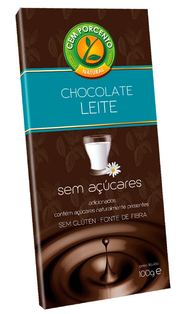 Cem Porcento - Chocolate Leite, 100 g