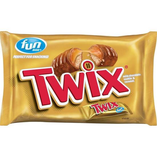 Twix Fun Size Caramel & Milk Chocolate Cookie Bars Bag, 20pc