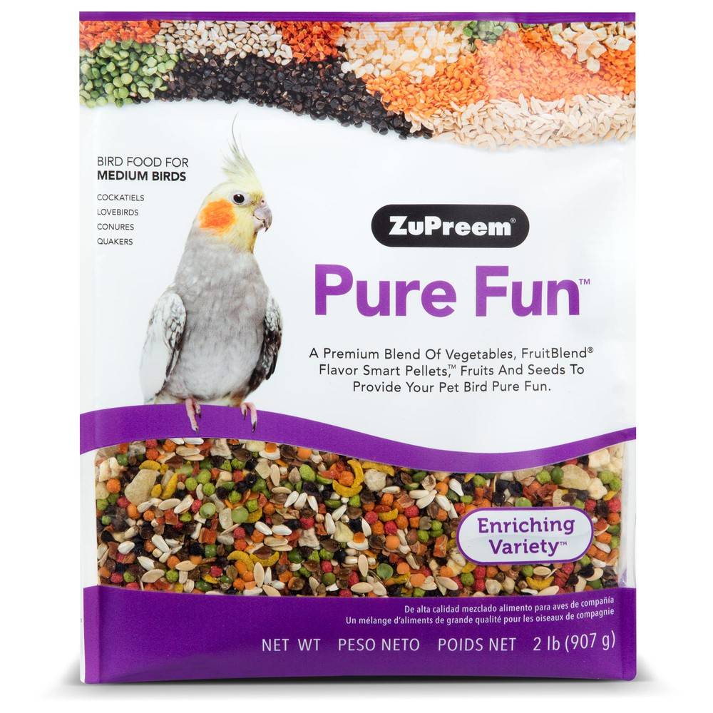 ZuPreem Pure Fun Enriching Variety Food For Medium Birds (2 lbs)