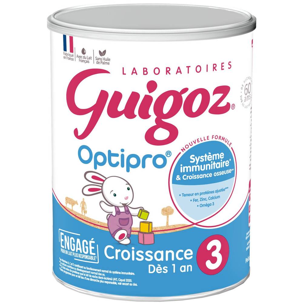 Lait bébé en Poudre de 1 an à 3 ans Optipro GUIGOZ - la boite de 830 g