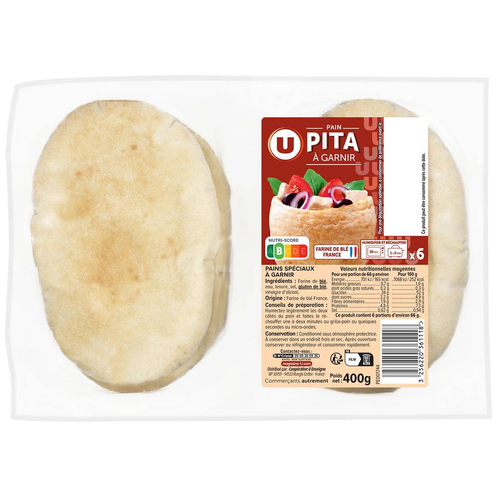 Les Produits U - Pains pita (400g)