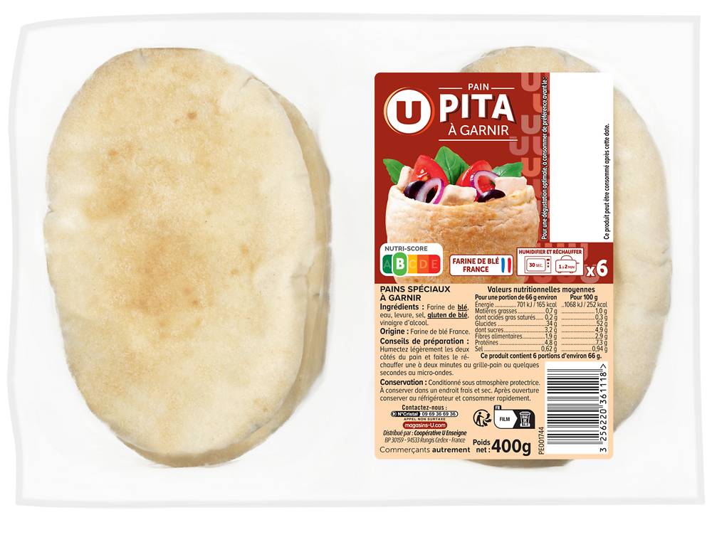 Les Produits U - Pains pita (400g)