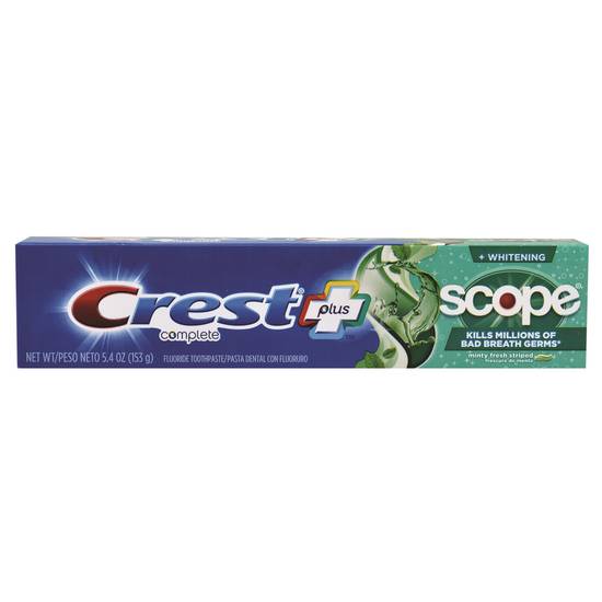 Kit de viaje de pasta de dientes Crest de 5 piezas, pasta de dientes Crest,  enjuague bucal Crest Scope (cepillo de dientes, tapa para cepillo de