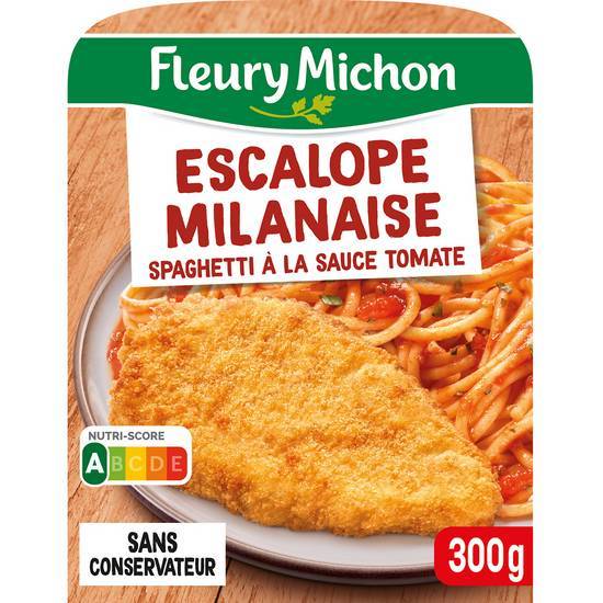 Fleury Michon - Plat cuisiné individuel escalope milanaise et spaghetti