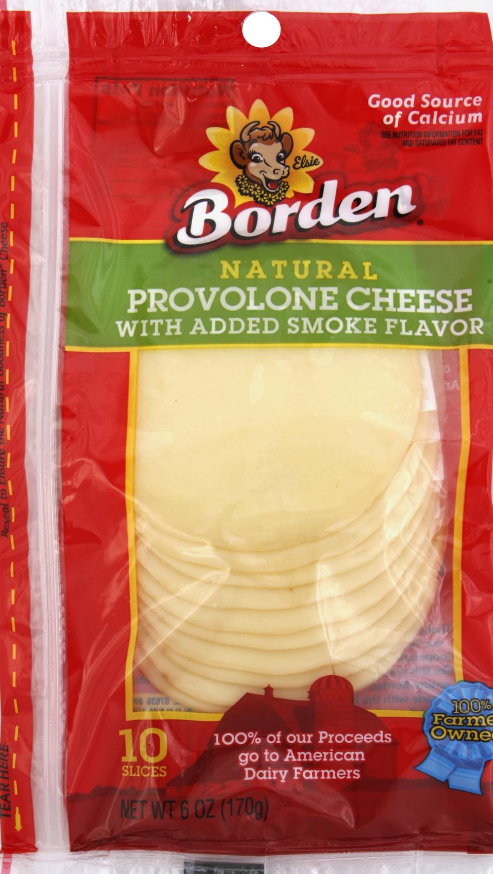 Borden Natural Provolone Cheese Slices (6 oz, 10 ct)