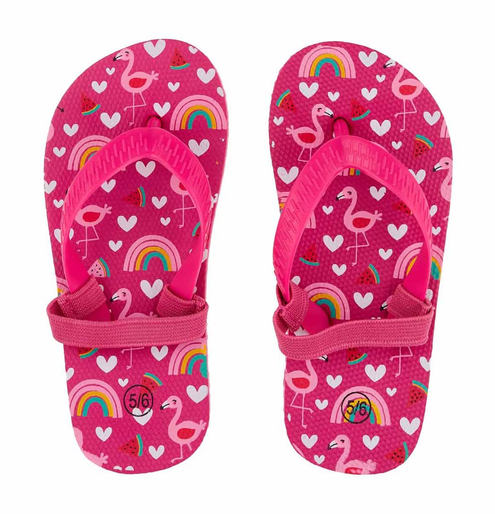 Summer Toddler Girls Rainbow Printed Flip Flops Small