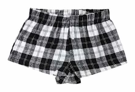 Juniors Flannel Shorts Large Black