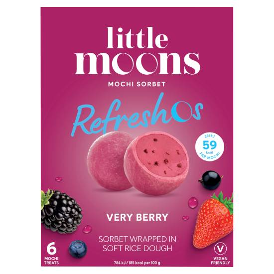 Little Moons Mochi Sorbet Refreshos Very Berry (6 ct)