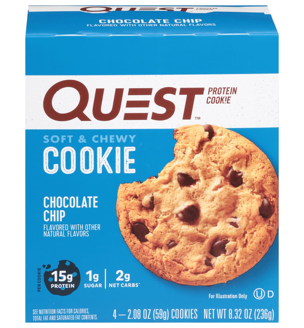 Quest Soft and Chewy Protein Cookies, Chocolate Chip (2.08 oz, 4 ct)