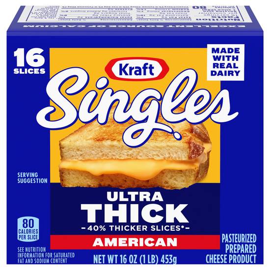Kraft Singles Ultra Thick American Cheese Slices (16 ct)