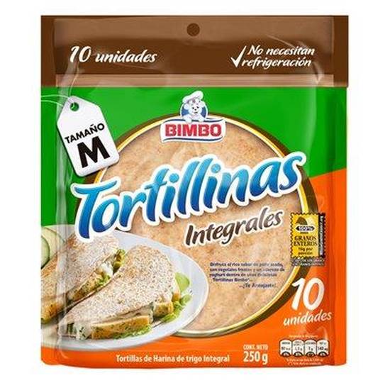 TORTILLINAS INTEGRALES 250 GR X 10 UND