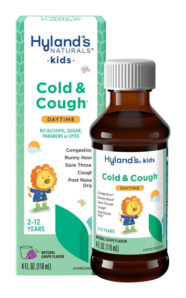 Hyland's Naturals Kids Cold & Cough Daytime Syrup 2-12 Years, Grape (4 fl oz)