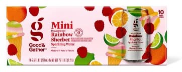 Good & Gather Sparkling Water, Rainbow Sherbet (10 x 7.5 fl oz)