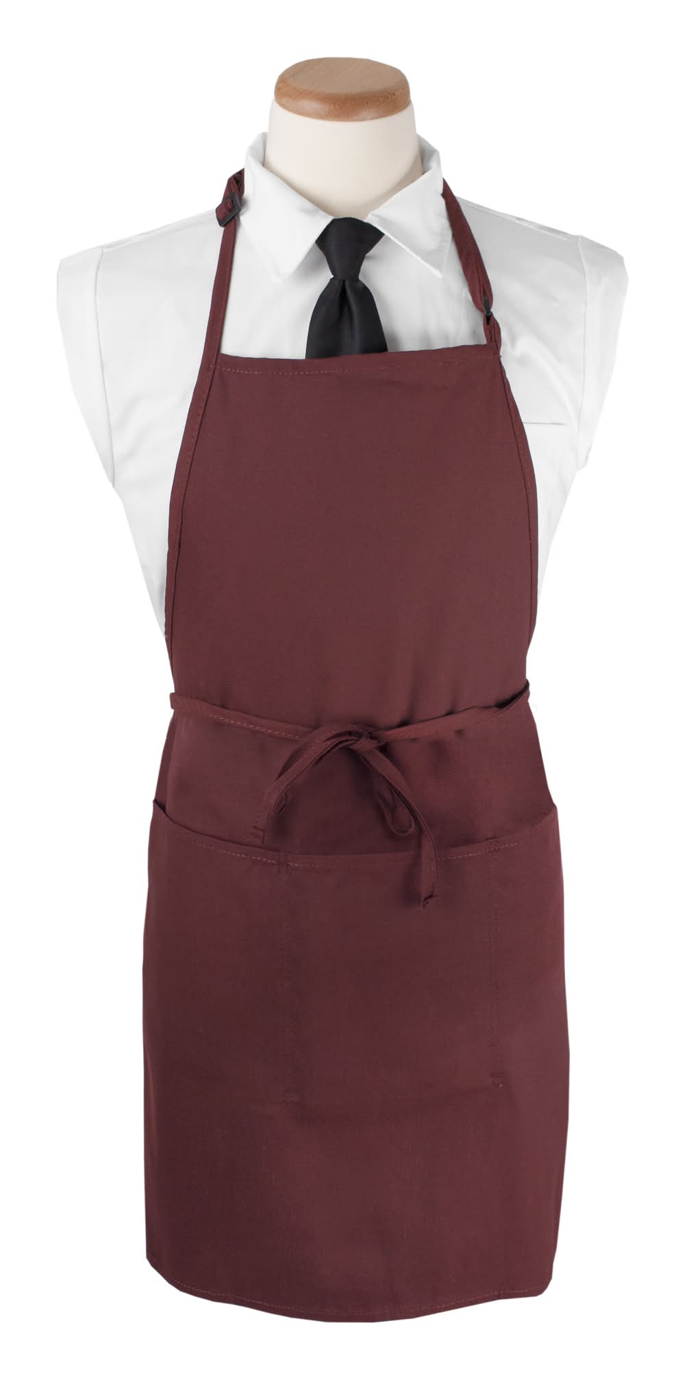 Ritz Chefs Line Bib Apron Burgundy, Brown (3 pack)