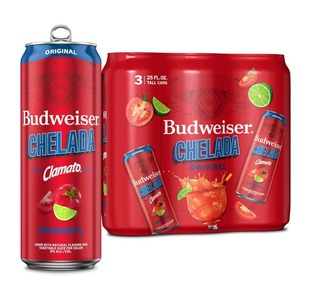Budweiser Chelada With Clamato (3x25 fl oz) (5% ABV)