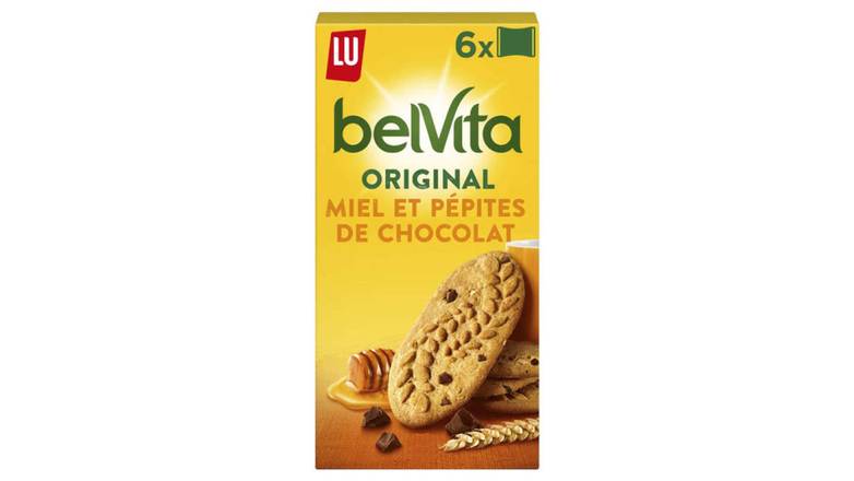 Belvita Biscuits au miel et pépites de chocolat, 5 céréales complètes Les 8 sachets de 4, 435g